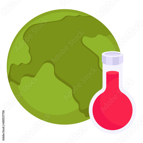Thermometer with globe symbolizing concept of global warming