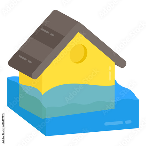 Flood icon in flat design isolated on white background 

