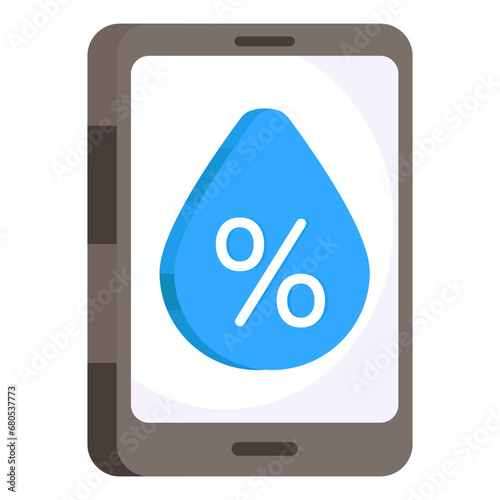Conceptual flat design icon of mobile humidity 


