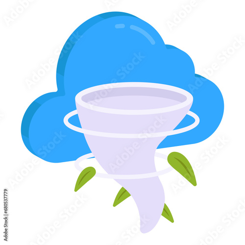 A flat design icon of typhoon 

