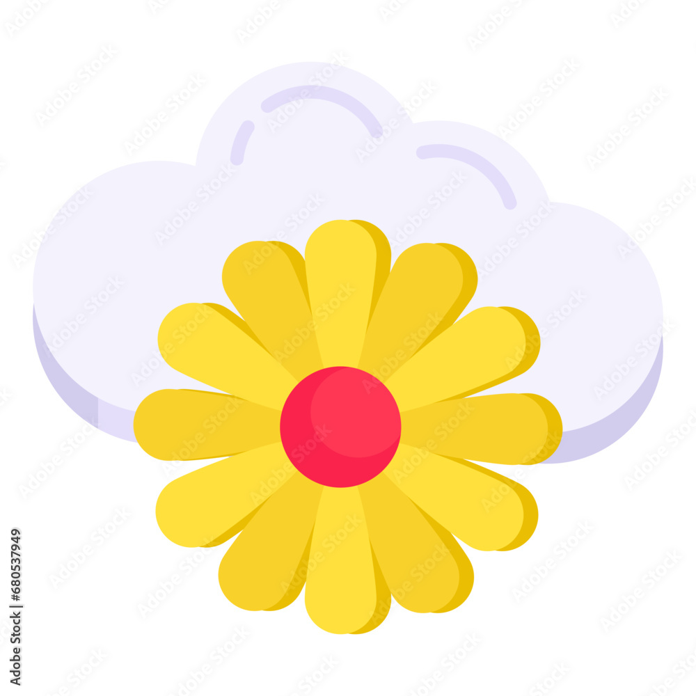 Conceptual flat design icon of spring weather
Conceptual flat design icon of spring weather