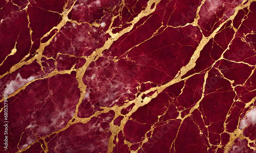 Burgundy marble texture with gold patterns. Burgundy marble texture with gold patterns and lines.