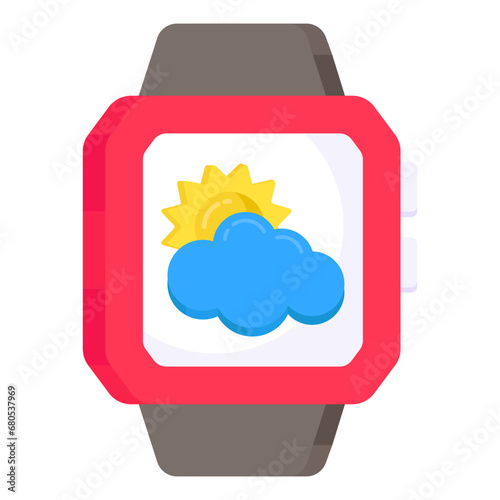 A unique design icon of smartwatch weather 

