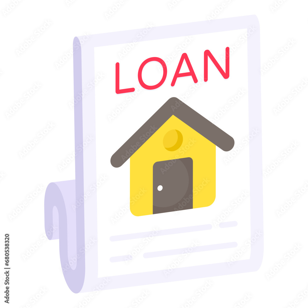 A colored design icon of loan paper
A colored design icon of loan paper