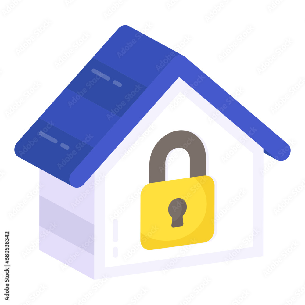 Editable design icon of locked home
Editable design icon of locked home