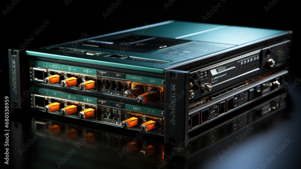 close up of a server. Generative AI close up of a server. Generative AI