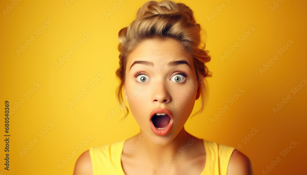 Portrait of teenage girl with a surprised facial expression. Portrait of teenage girl with a surprised facial expression.