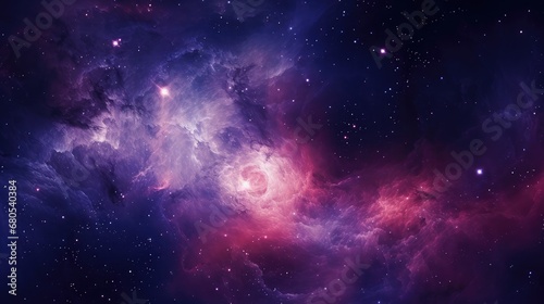 Space with countless stars  pink  blue and purple nebulae  galaxies  abstract cosmic background