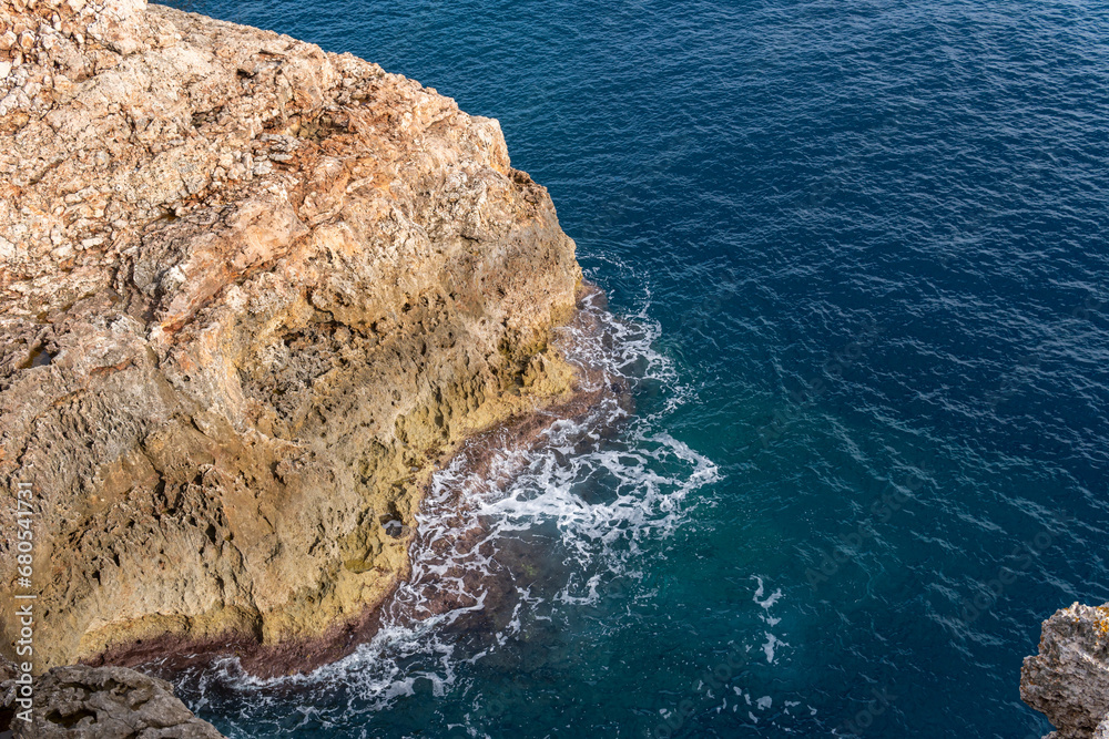 Obraz premium Aerial view of the rocky coast of Mallorca island