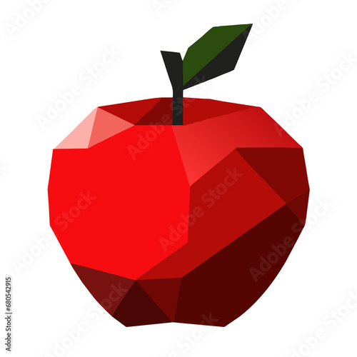 red apple with leaves