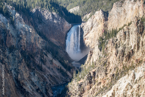 view of the Lower Falls from Artist Point, Grand Canyon of Yellowstone, Wyoming, USA 