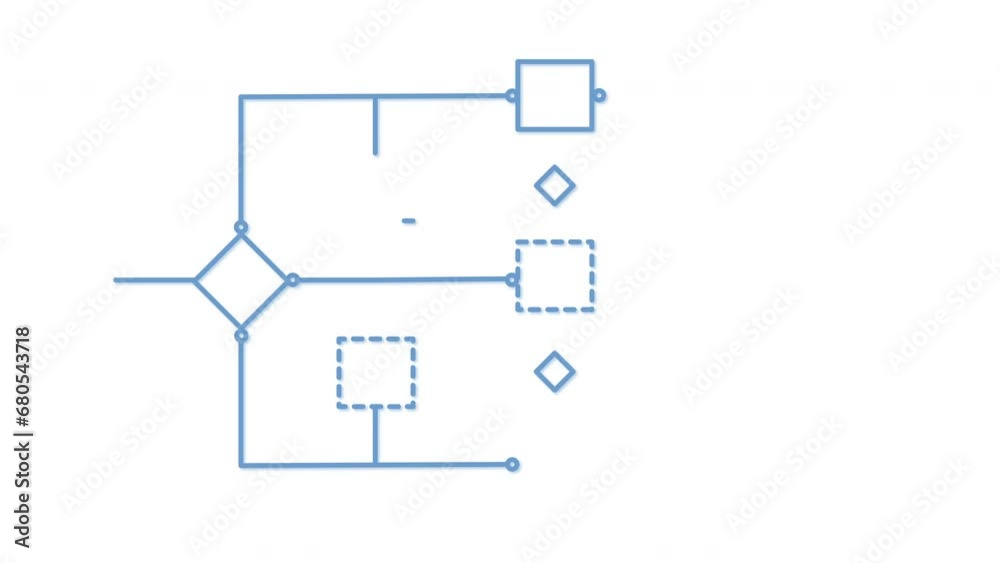 Decision tree, flow chart self drawing animation. Decision tree, flow chart self drawing animation. Blue line. Decision tree, flow chart self drawing animation. Decision tree, flow chart self drawing animation. Blue line.