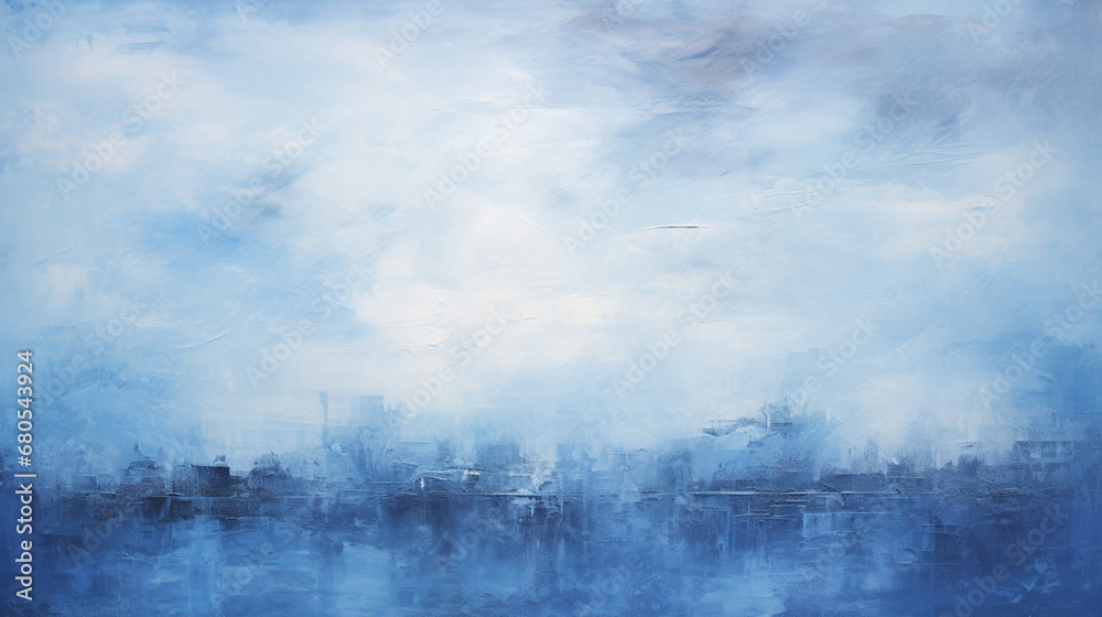 An expressionist portrayal of a bustling sky enveloped, radiating the intense emotion of melancholy.