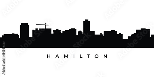 Hamilton city skyline silhouette