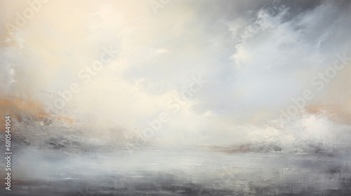 An expressionist portrayal of a bustling sky enveloped  radiating the intense emotion of melancholy.