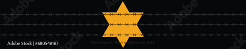 International Holocaust Remembrance Day vector. Star of David . January 27. Important day