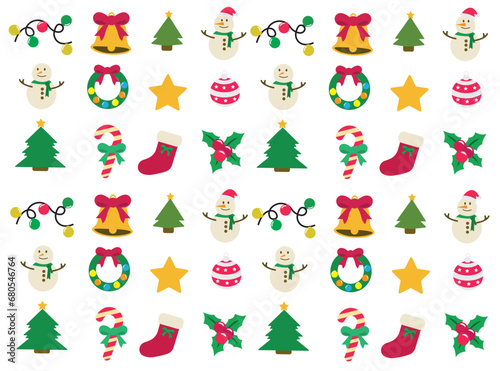 Merry christmas vector illustration. New year  merry christmas icon set  christmas pattern 