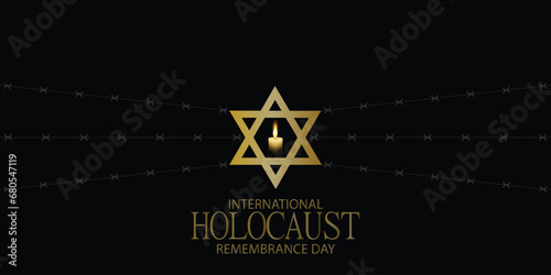 International Holocaust Remembrance Day vector. Star of David . January 27. Important day