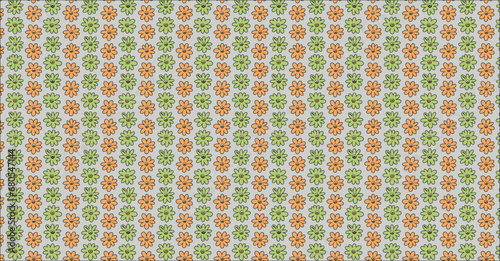 seamless pattern with flowers, vector pattern Set of seamless patterns in the style of the  Retro pattern with flowers and emoticons. Digital paper in the hippie style. Vector