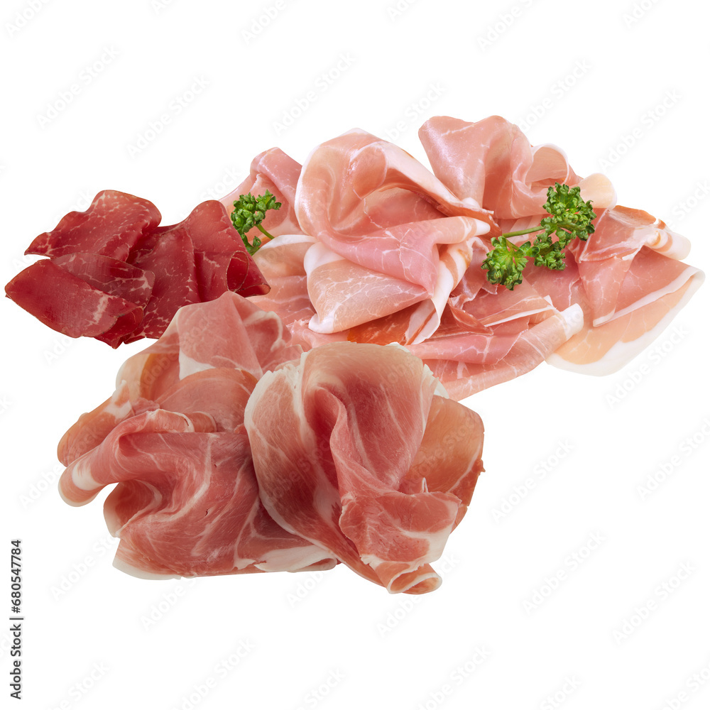 Pork Slice Set cut out isolated transparent background Pork Slice Set cut out isolated transparent background