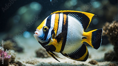 close up Wildlife photography of Photo of Angelfish