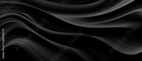 Elegant 3D render of black wavy patterns. photo
