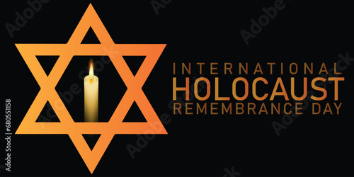 International Holocaust Remembrance Day vector. Star of David . January 27. Important day
