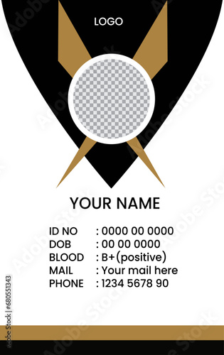 luxury golden Id card template design set