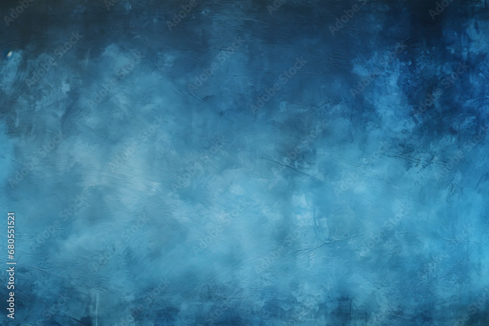 Abstract artistic texture digitally painted with an expressive, rich blue colour scheme.