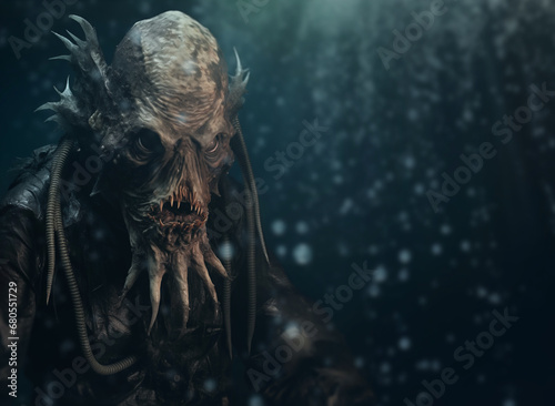Deep sea monster - underwater - Ocean depths mystery - Copy Space - tentacles © ana