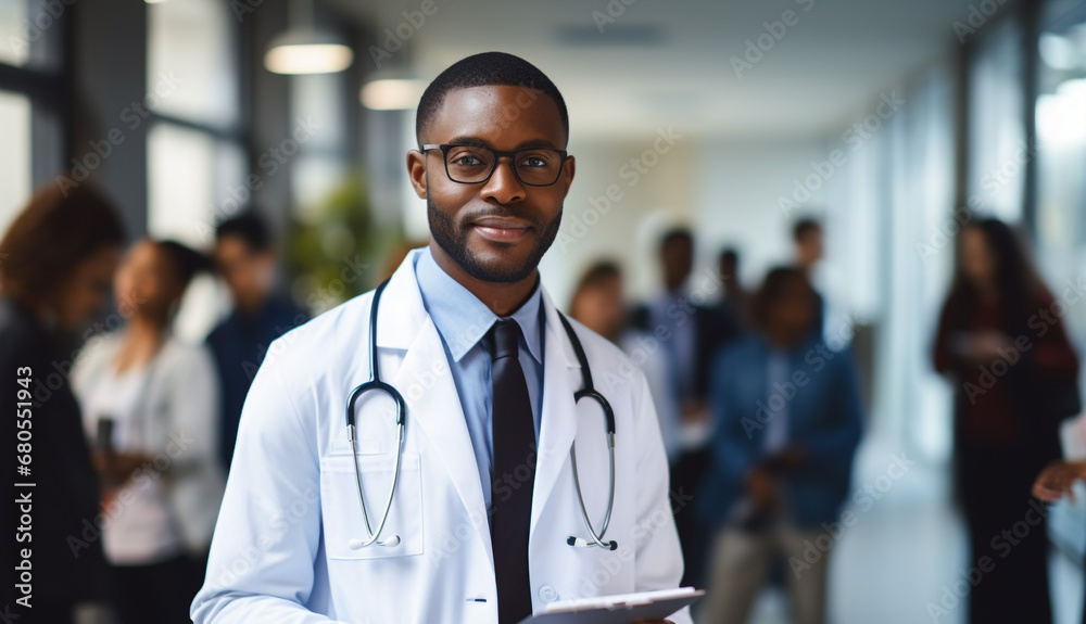 Handsome Young Black Doctor Holding Clipboard Handsome Young Black Doctor Holding Clipboard
