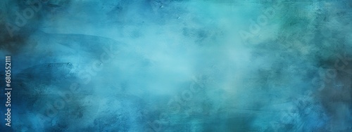 Wide, grungy blue painted abstract background, excellent for creative design or atmospheric visuals.