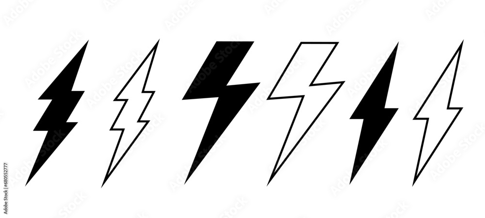 Thunder and lightning icon isolated on white. Vector illustration. Thunder and lightning icon isolated on white. Vector illustration.