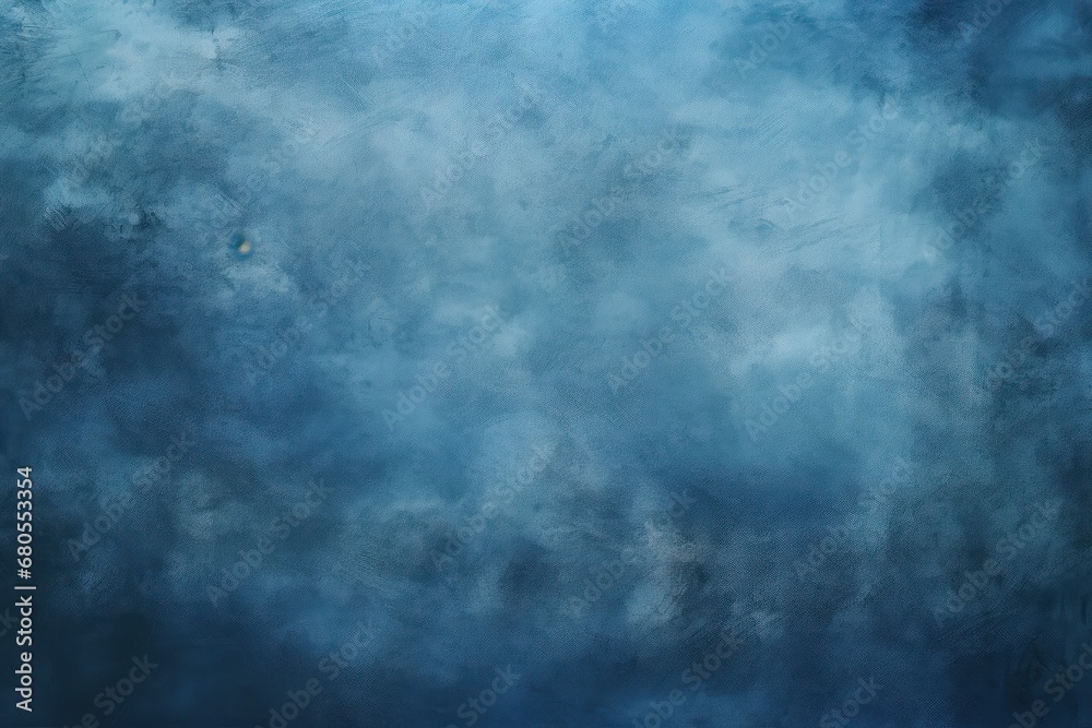 A grunge texture in dark blue color created through abstract watercolor painting, suitable for use as a background or banner.