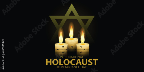 International Holocaust Remembrance Day vector. Star of David . January 27. Important day