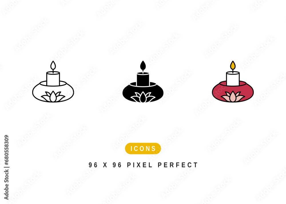 Fototapeta premium Aromatherapy Icon. Natural Aroma Spa Scent Pictogram Graphic Illustration. Isolated Simple Line Icon For Infographic, App and Web Button.