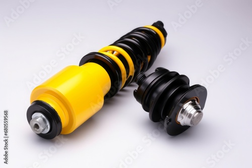 Automobile shock absorber. Spring auto coil flexible part. Generate Ai photo