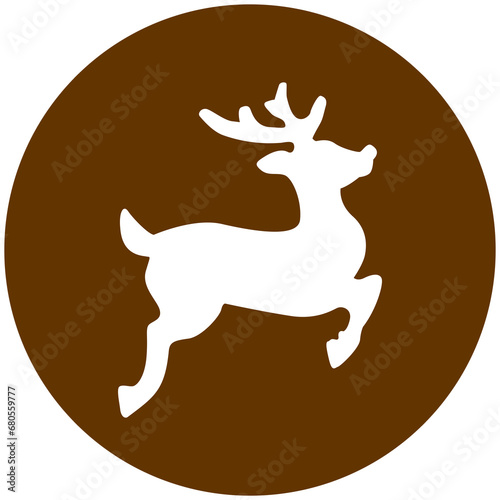 christmas reindeer round icon transparent background