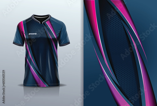 Sport jersey template mockup curve design for football soccer, racing, running, e sports, black pink color