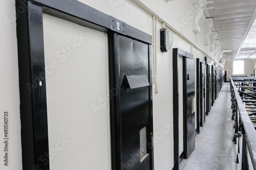 Cells and landing in the Crumlin Road Gaol, a Victorian built prison.