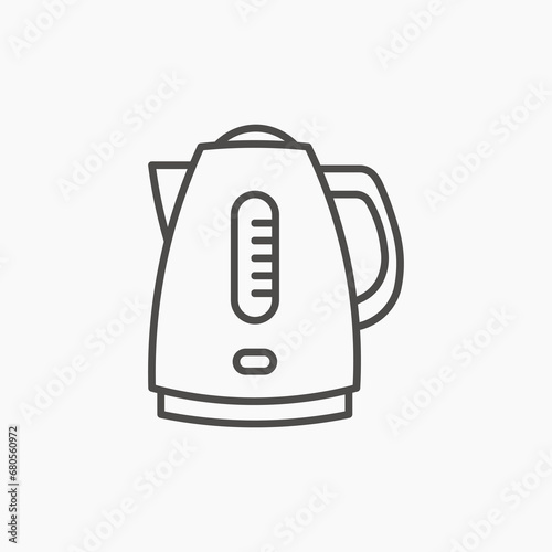 Electric kettle icon vector. water boiler, home house appliance symbol