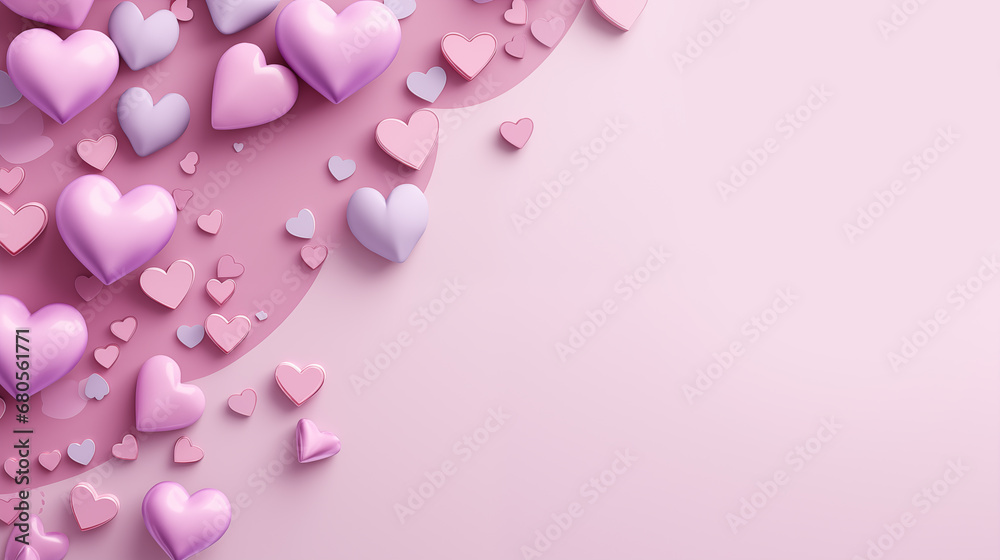 beautiful Valentine's Day background illustration . copy space
