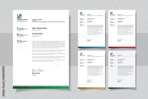 Professional And Creative Modern Minimalist Corporate Business Letter Head Template 