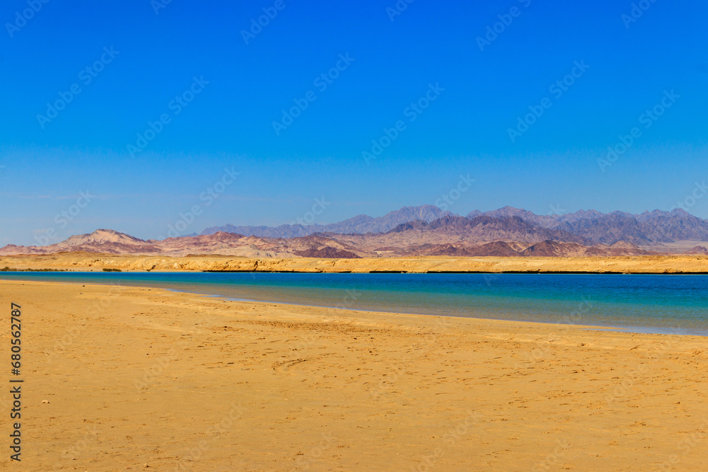 Beautiful lake in Ras Mohammed national park, Sinai peninsula in Egypt