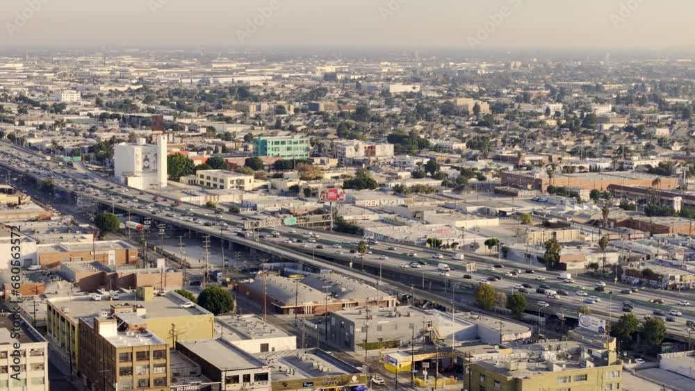 Los Angeles from above wide angle view - Los Angeles Drone footage - aerial photography Los Angeles from above wide angle view - Los Angeles Drone footage - aerial photography