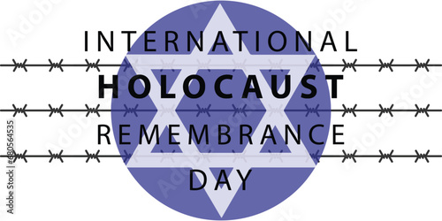 International Holocaust Remembrance Day vector. Star of David . January 27. Important day