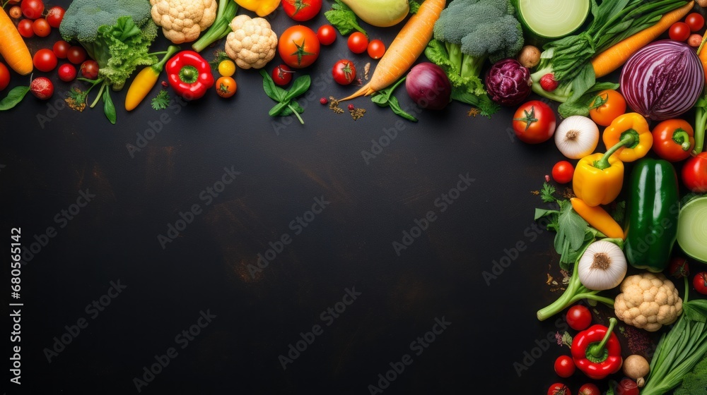 fresh vegetables background for text.