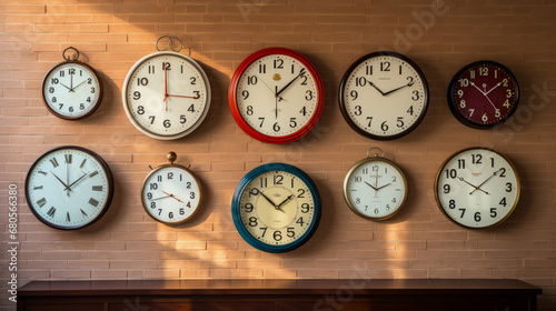 Many types of wall clocks on wall_1