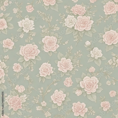 Wallpaper Mural Seamless Flower Leaf Pattern Floral Wallpaper Background Vector Design. Decorative Summer Fabric Illustration. Spring Textile Ornament Retro Vintage Decoration Art.Nature Abstract  Texture Graphic Torontodigital.ca