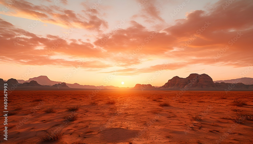 sunset over the desert generative ai